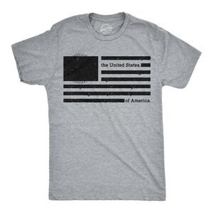 Mens Funny T Shirts USA Flag Redacted Sarcastic Political Tee For Men